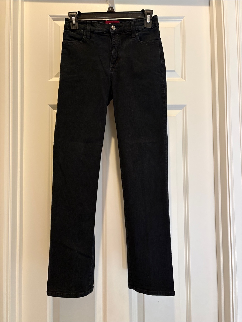 NYDJ Black Straight-Leg Jeans- 96% cotton, 4% spandex